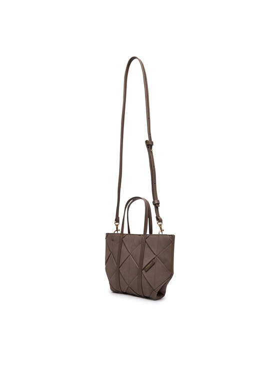 Calvin Klein Calvin Klein Дамска чанта Woven Sueded Mini Tote Crossbody LV04F3696G Кафяв