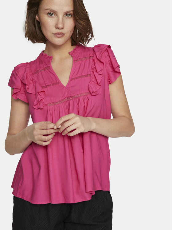 Vila Vila Blúz Visia 14097358 Rózsaszín Regular Fit