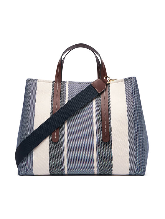 Tommy Hilfiger Tommy Hilfiger Τσάντα Th City Satchel Jacquard AW0AW18733 Μπλε