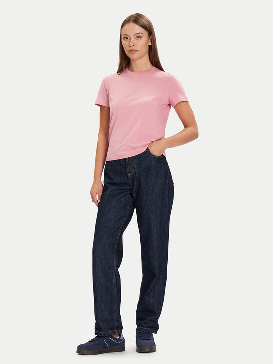 Tommy Jeans Tommy Jeans T-Shirt Linear DW0DW21964 Różowy Regular Fit