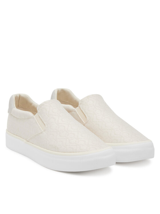 Calvin Klein Calvin Klein Teniși Vulc Slip On - Jacq HW0HW02411 Écru
