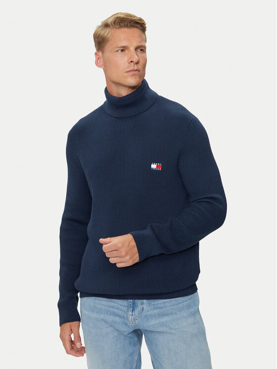 Tommy Jeans Tommy Jeans Гольф Badge DM0DM19434 Cиній Slim Fit