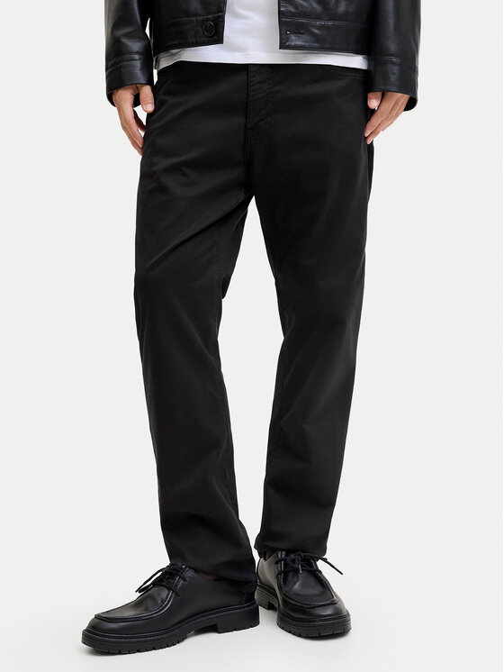 Jack & Jones Pantaloni din material Clark Finn 12293328 Negru Regular Fit