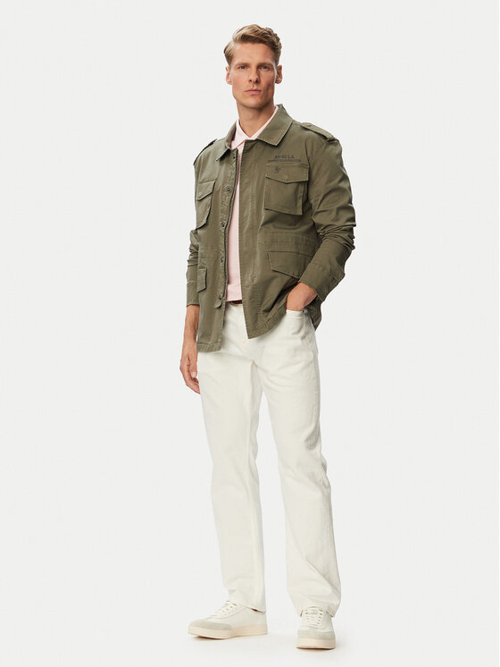 Beverly Hills Polo Club Beverly Hills Polo Club Риза-яке P-SS26M-JK0197-0342 Зелен Regular Fit