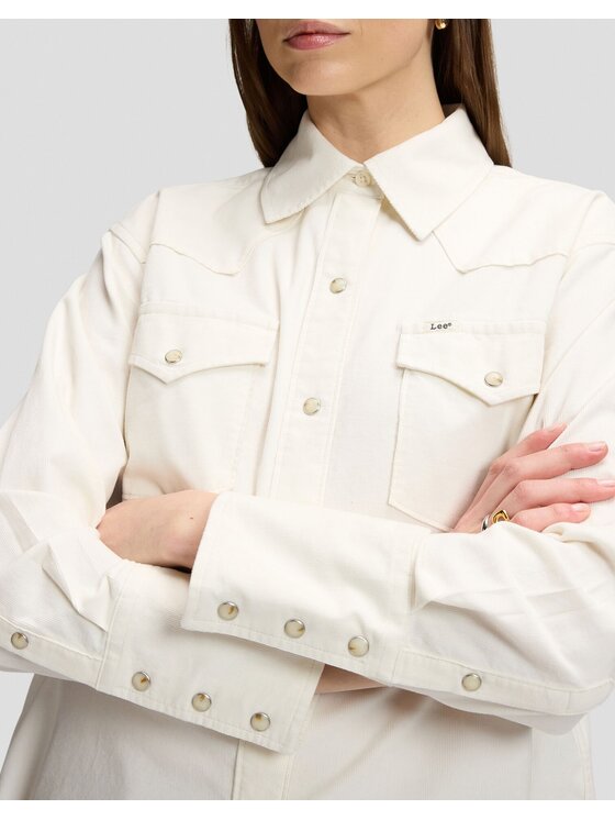 Lee Lee Koszula ESSENTIAL WESTERN SHIRT Biały Relaxed Fit