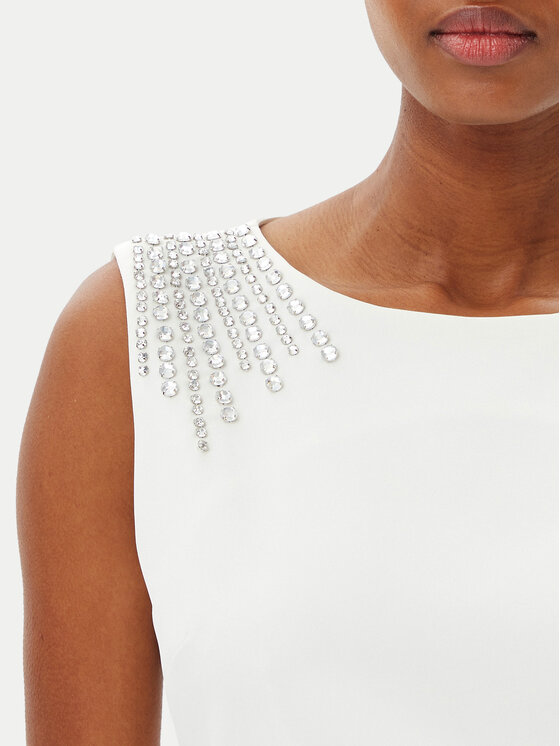 ARTIGLI ARTIGLI Cocktail obleka ACAB000805 Bela Regular Fit