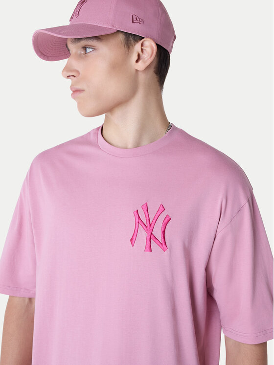 New Era New Era T-Shirt New York Yankees MLB League Essential 60596181 Różowy Regular Fit
