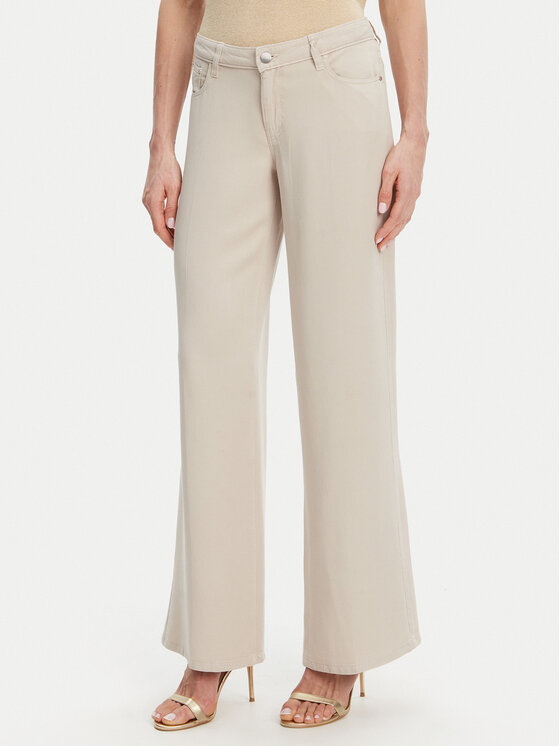 Guess Džínsy W4GA96 WDP85 Béžová Wide Leg