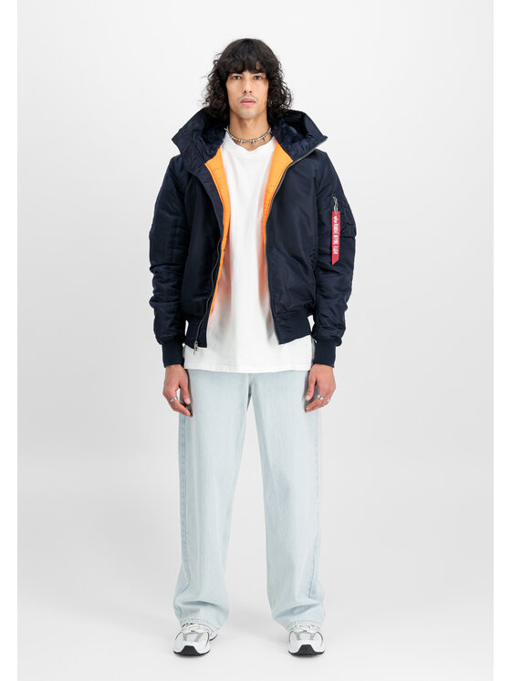 Alpha Industries Alpha Industries Kurtka bomber MA-1 Hooded Bomber Jacket Błękitny Slim Fit