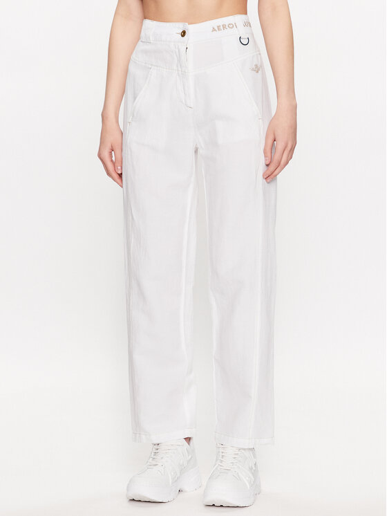 Aeronautica Militare Pantaloni di tessuto 231PA1534DCT3118 Bianco Regular Fit, taglia : 40