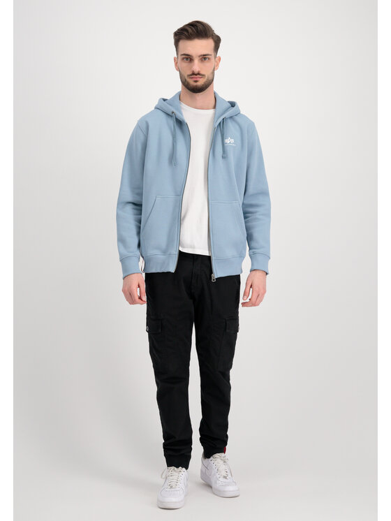 Alpha Industries Alpha Industries Bluza Basic Small Logo Zip Hoodie Błękitny Regular Fit
