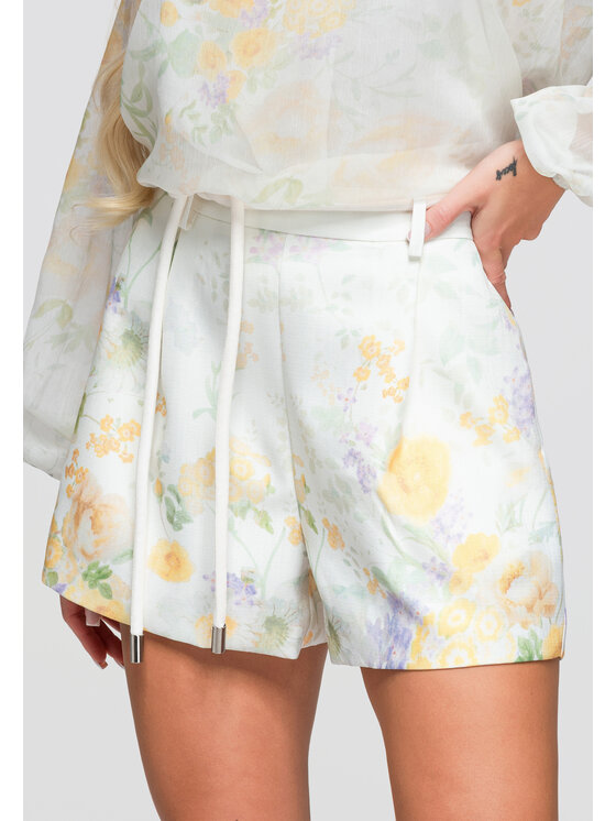 Ombre Ombre Szorty materiałowe OW-ST-E0026 Żółty Relaxed Fit