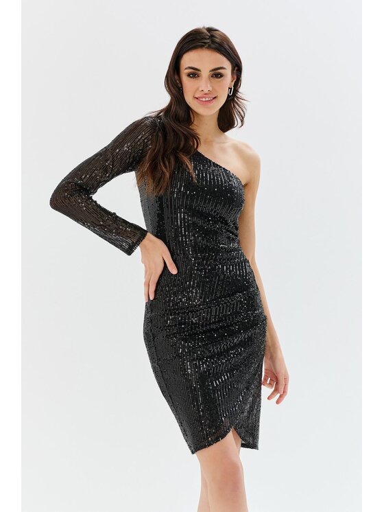 NAOKO NAOKO Večerné šaty After Midnight Čierna Slim Fit