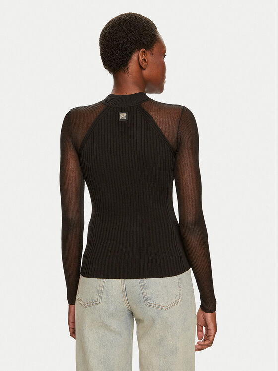 HUGO Hugo Džemper Stassi 50518325 Crna Slim Fit