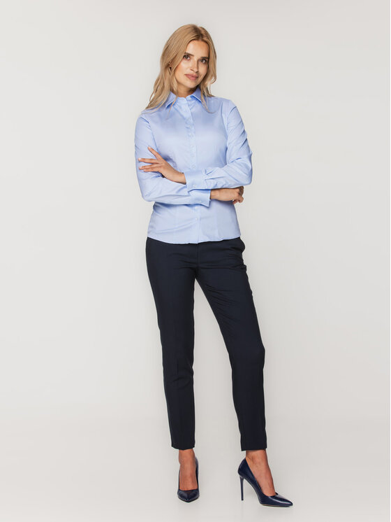 Willsoor Willsoor Koszula 60133 Niebieski Slim Fit