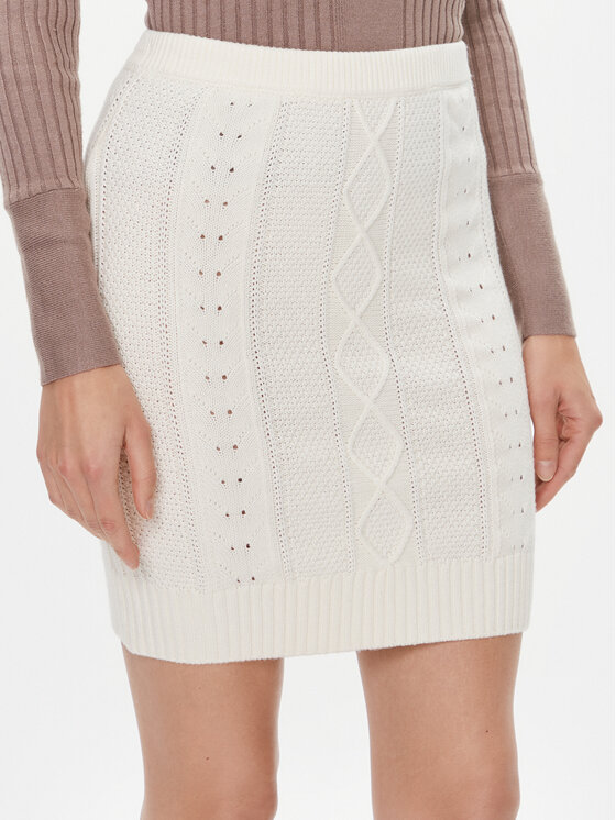 Guess Mini sukňa W4RD58 Z37L1 Écru Slim Fit
