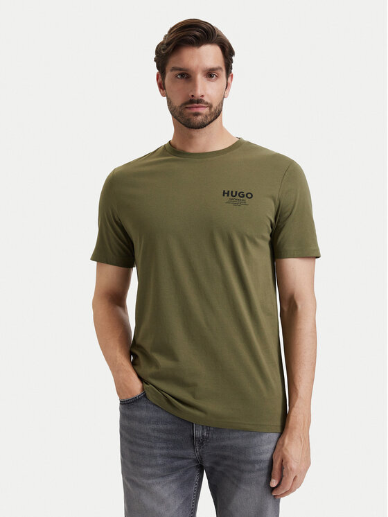 HUGO HUGO Тишърт Nesptee 50572740 Тъмнозелен Regular Fit