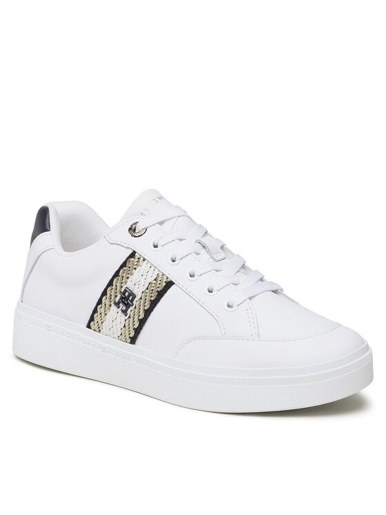 Tommy Hilfiger Tommy Hilfiger Laisvalaikio batai Court Sneaker With Webbing FW0FW07106 Balta
