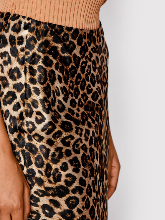 The Kooples The Kooples Спідниця-міді Leopard FJUP25027K Коричневий Regular Fit