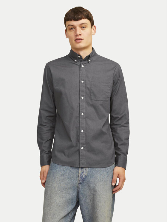 Jack&Jones Krekls Brook 12192150 Pelēks Slim Fit