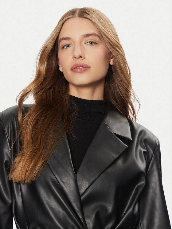 ONLY ONLY Plášť z umělé kůže Bina 15326827 Černá Regular Fit