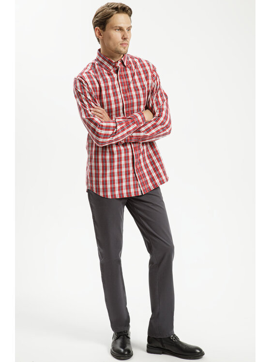 Cross Jeans Cross Jeans Chinosy F 194-284 Szary Tapered Leg
