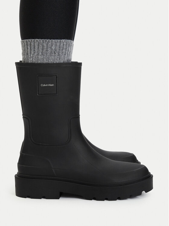 Calvin Klein Gumijasti škornji Rainboot Rubber HW0HW03179 Črna
