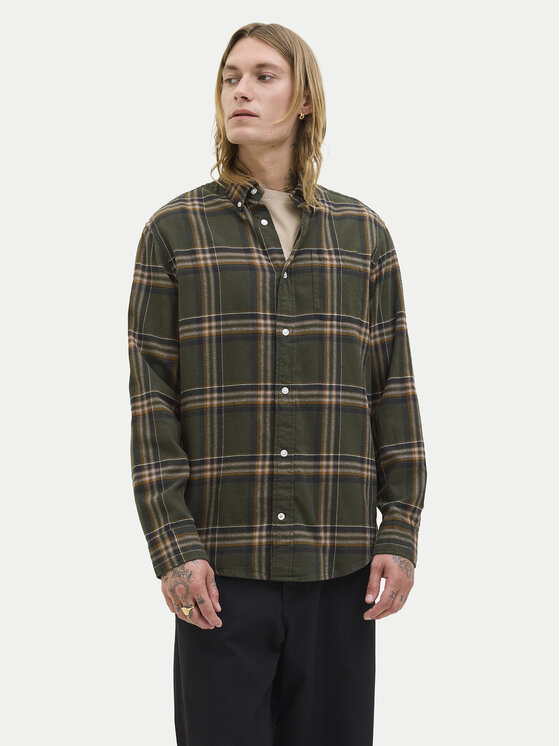 JACK & JONES Camicia Uomo, Tessuto Morbido, Vestibilità Normale, Stampa In Gomma, Look Classico Ed Elegante Per Il Tempo Libero