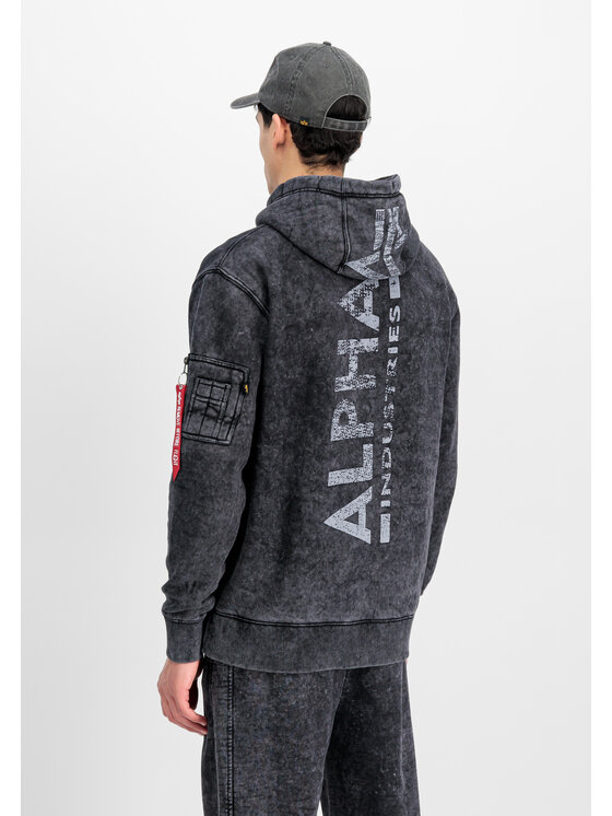 Alpha Industries Alpha Industries Mikina Backprint Vintage Hoodie Černá Regular Fit
