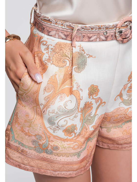 Ombre Ombre Szorty materiałowe OW-ST-E0022 Beżowy Regular Fit
