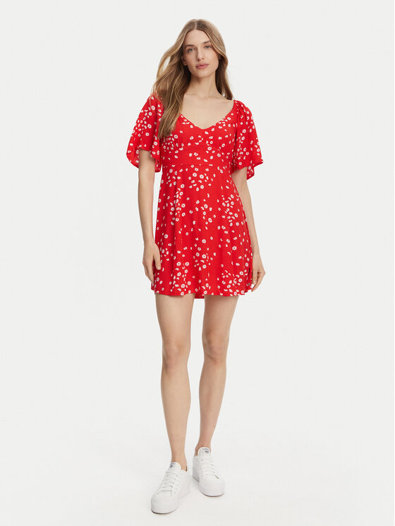 Roxy Roxy Letné šaty ERJWD03880 Červená Regular Fit