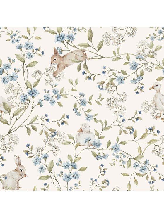 Tapeta Dekornik, Meadow Friends with ducks and Bunnies