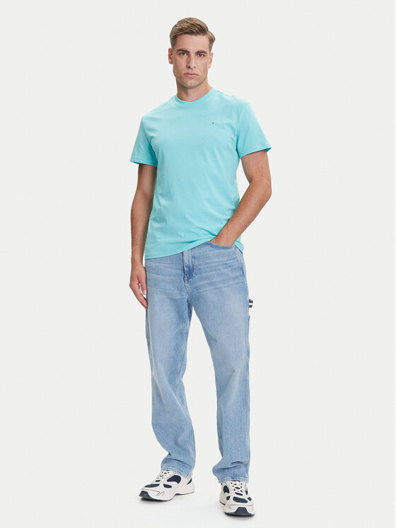 Tommy Jeans Tommy Jeans T-krekls Linear Chest DM0DM21780 Zaļš Slim Fit