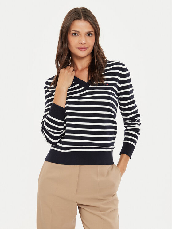 Tommy Hilfiger Damski Sweter, rozmiar XS, Granatowy, WW0WW40098