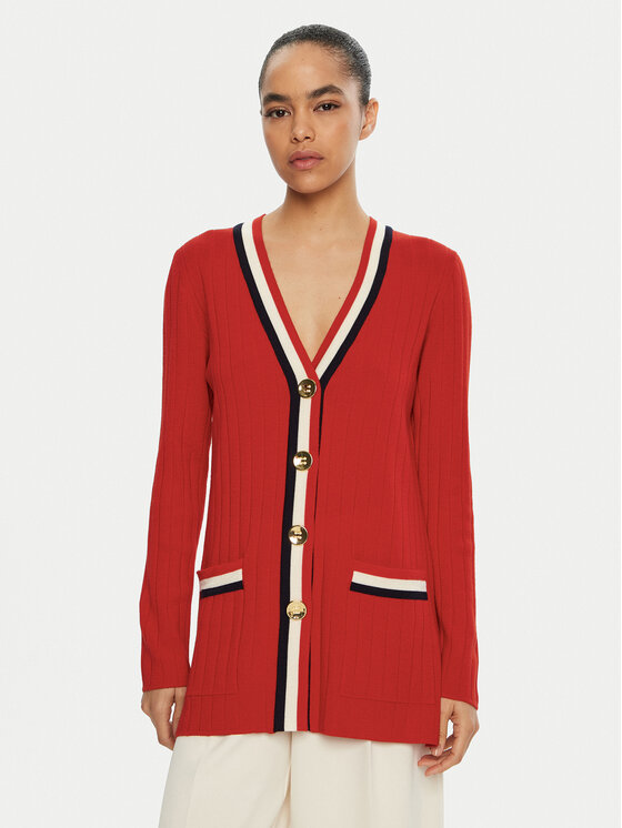 Luisa Spagnoli Cardigan Magistro 58593 Roșu Regular Fit