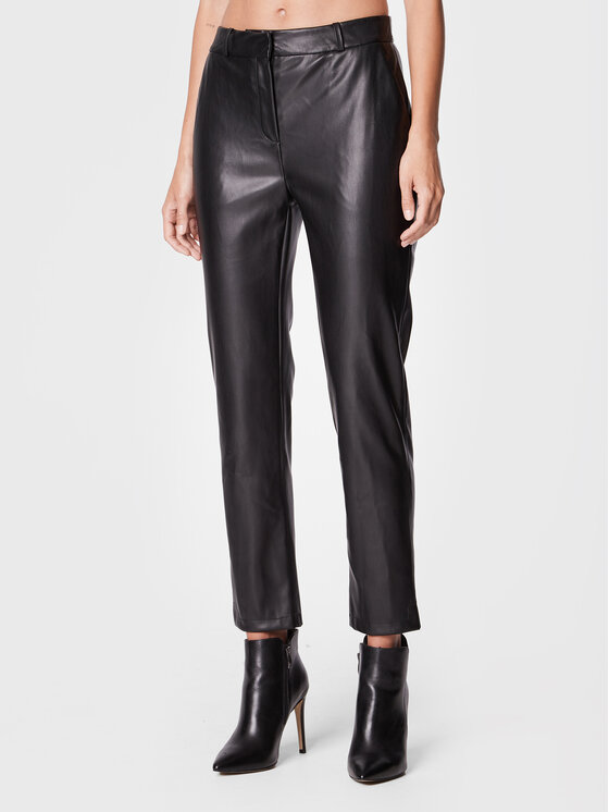 Trussardi Pantaloni din imitație de piele Soft 56P00369 Negru Regular Fit 56P00369 imagine noua