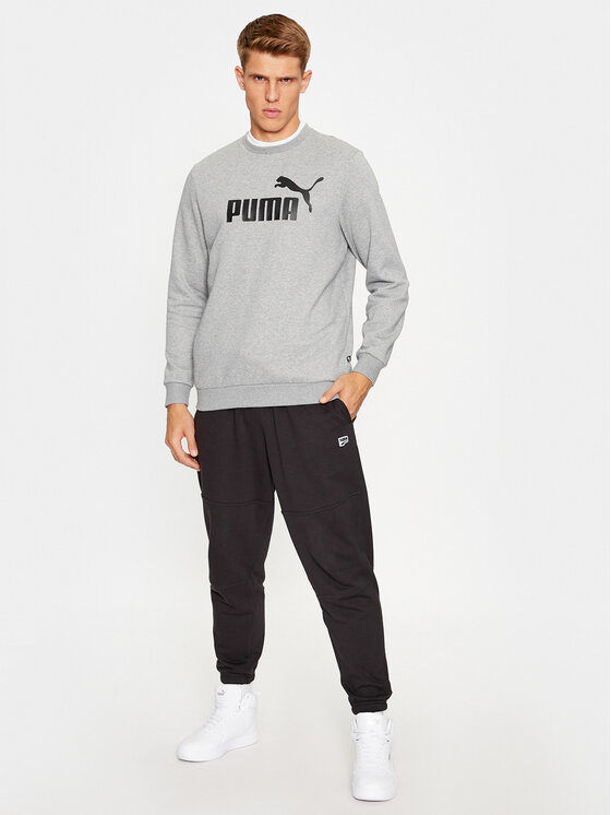 Puma Puma Pulóver Ess Big Logo 586678 Szürke Regular Fit