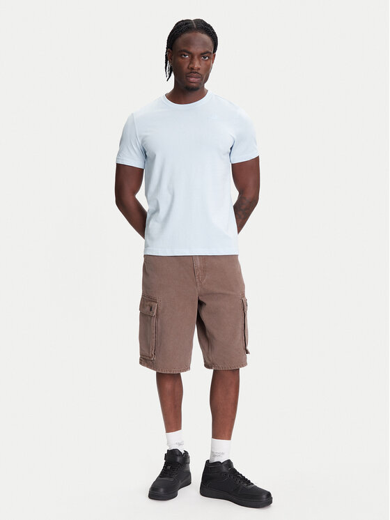 Kappa Kappa T-Shirt Logo Korpo Cafers 304J150 Błękitny Slim Fit