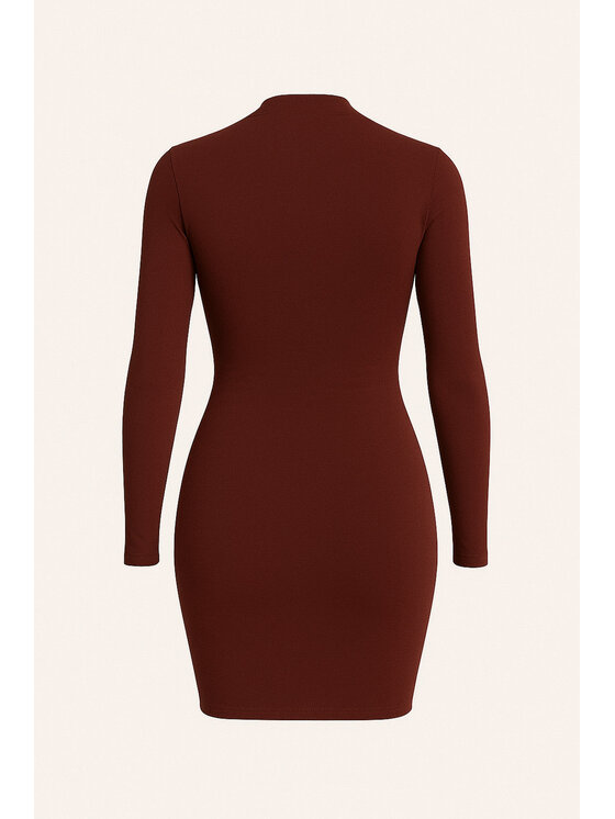 Nudyess Nudyess Sukienka dzianinowa Sharon mini Bordowy Fitted Fit