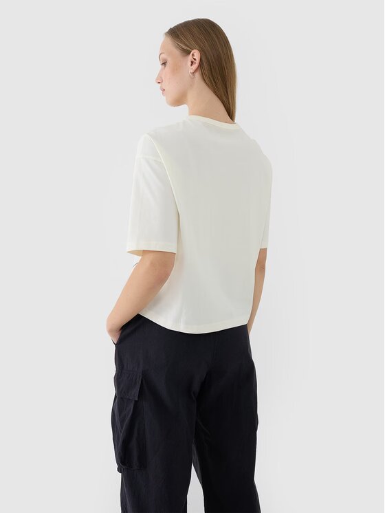 4F 4F T-Shirt 4FWSS25TTSHF1971-11S Λευκό Oversize