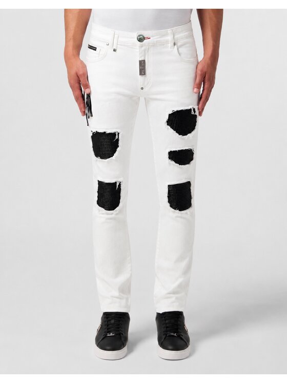 PHILIPP PLEIN PHILIPP PLEIN Jeansy 31792 Biały Skinny Fit