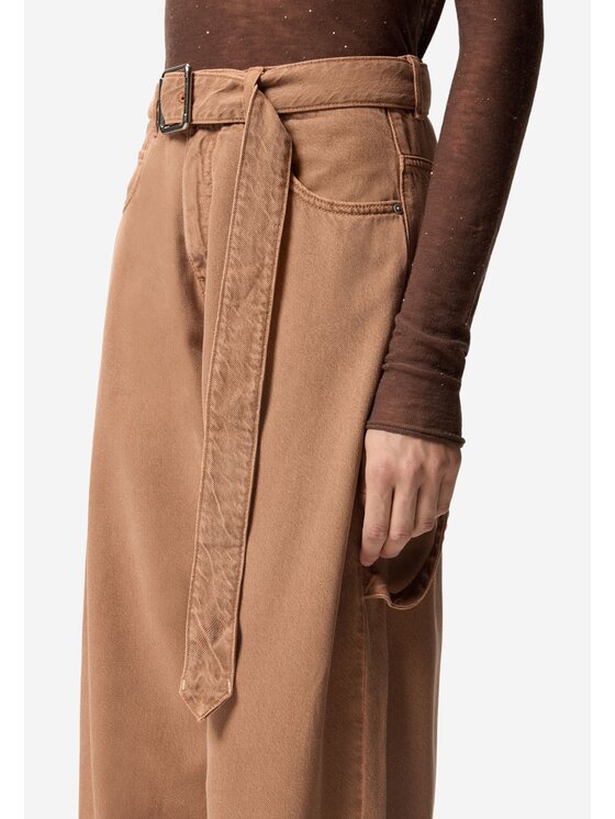 PINKO PINKO Bryczesy Eloisette belt egg Beżowy Regular Fit