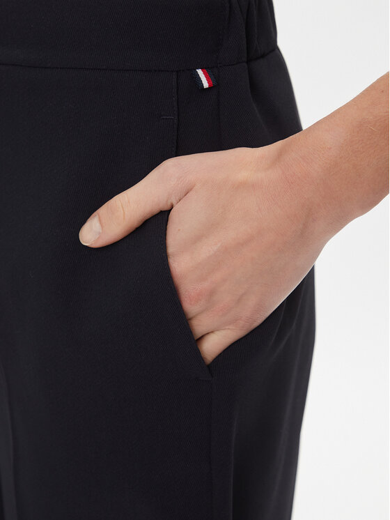 Tommy Hilfiger Tommy Hilfiger Szövet nadrág WW0WW41908 Sötétkék Wide Leg