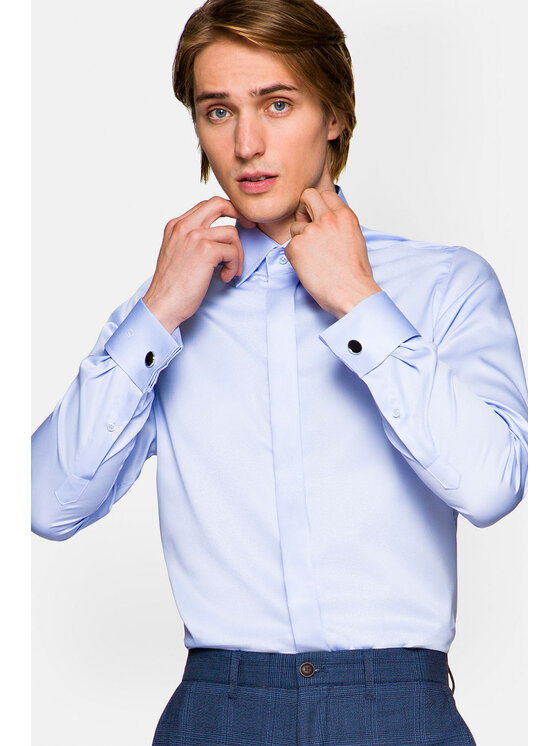 Lancerto Lancerto Koszula Carolina KO051121000180 Błękitny Slim Fit