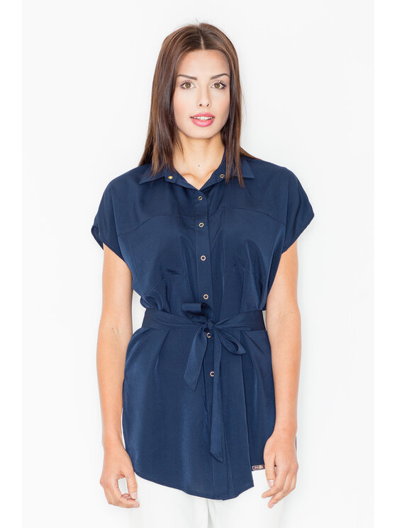 FIGL FIGL Blúzka M463 Tmavomodrá Regular Fit