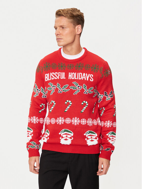 Only & Sons Only & Sons Sweater Xmas 22031171 Piros Regular Fit