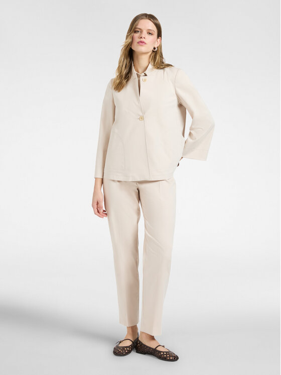 Elena Mirò Elena Mirò Spodnie materiałowe P010P000498N002 Kremowy Regular Fit