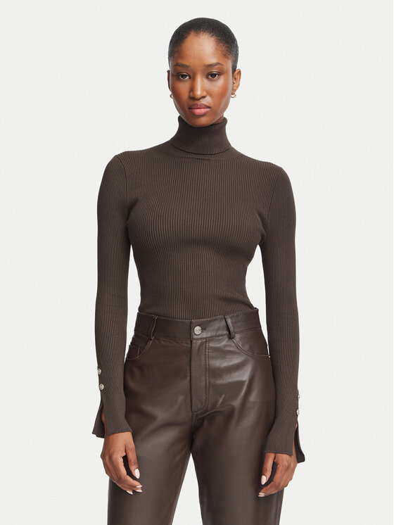 Guess Поло W6BR29 Z1417 Тъмнокафяв Slim Fit