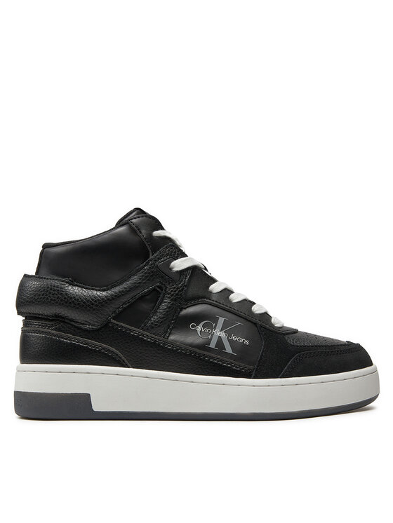 Calvin Klein Jeans Snīkeri Basket Cupsole High Mix Ml Mtr YW0YW01489 Melns