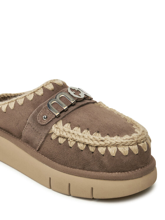 Mou Mou Copati Bounce Clog Metal Logo FW531001A Rjava